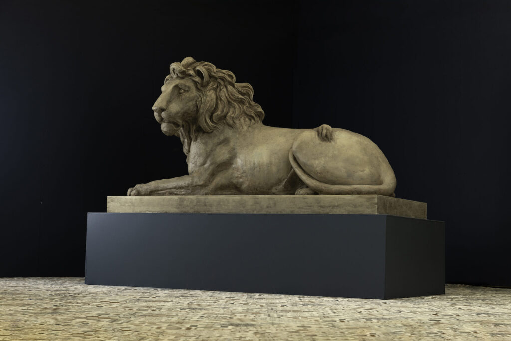 Coade Stone Lion garden statue
